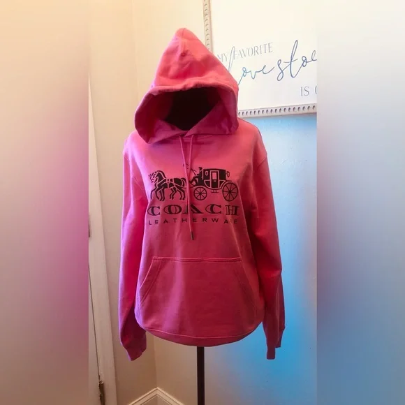 Coach Pink Hoodie with Logo - Picture 3 of 11
